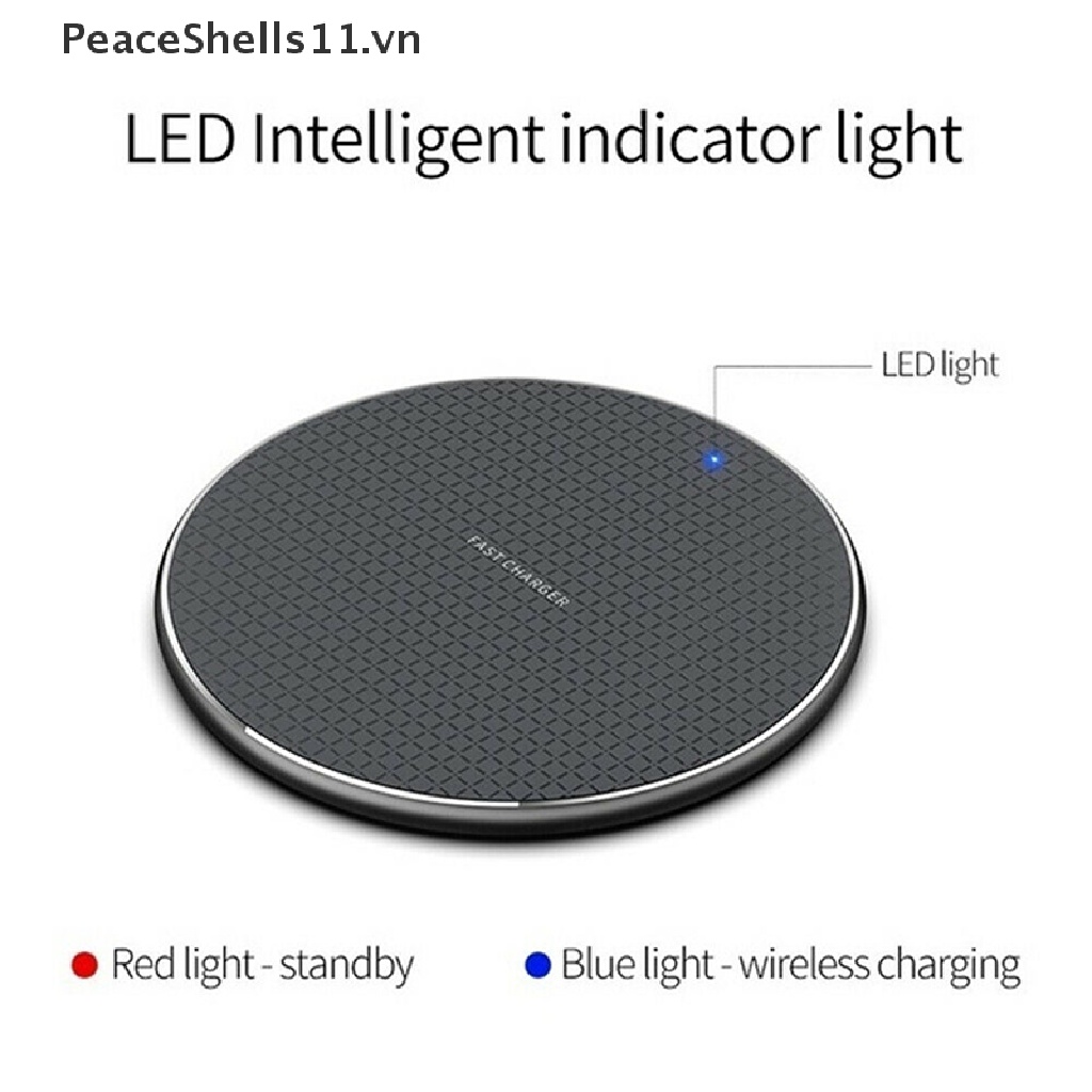 【PeaceShells】 Wireless Charger Pad 10W Fast Charging Dock for iPhone Samsung Huawei Xiaomi .
