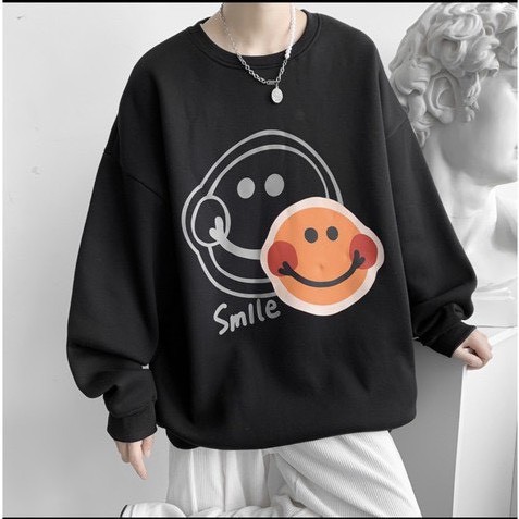 Áo sweater,áo nỉ siêu dày form rộng in hình mặt cười nam nữ mặc đều đẹp | BigBuy360 - bigbuy360.vn