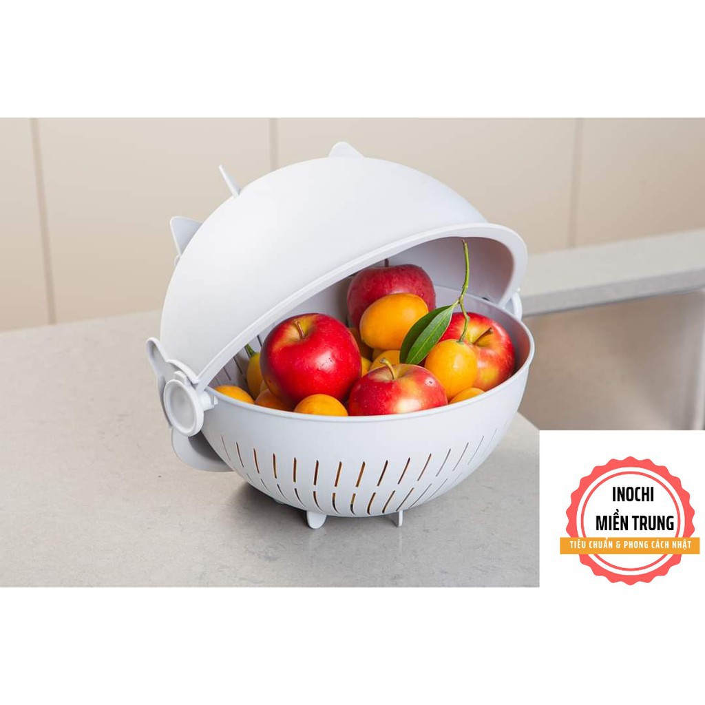 Bộ thau rổ xoay đa năng 28cm Inochi (tiêu chuẩn Nhật Bản)