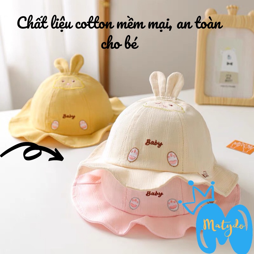 Mũ cho bé gái bé trai mũ nón vành tròn mây nơ dễ thương phụ kiện mũ nón trẻ em từ 0-2 tuổi