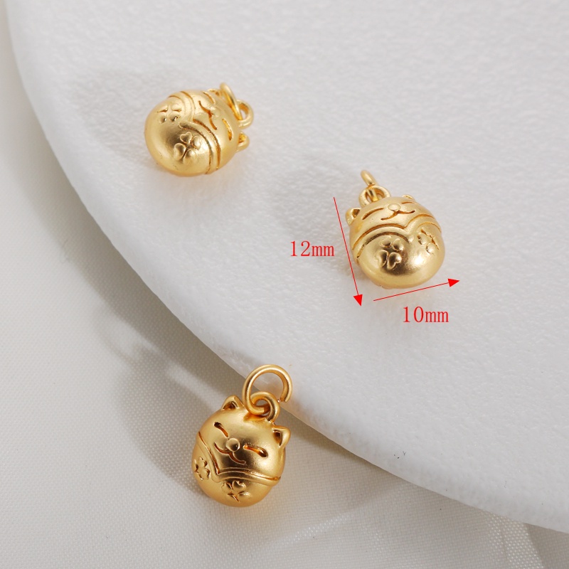 Móc Khóa Hình Chú Mèo Cầm Túi May Mắn Mạ Vàng 18K Nhiều Màu Sắc