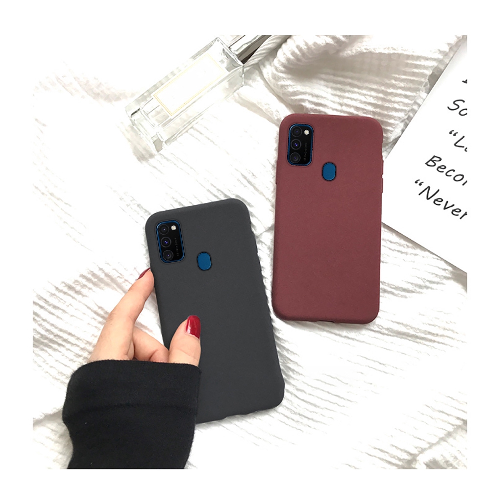 Samsung Galaxy A11 A21 A02S M31 M30S M21 M20 Ốp lưng silicon chống dấu vân tay cho