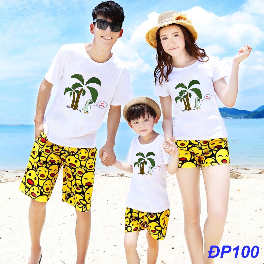 Áo đồng phục đi biển gia đình ,hội nhóm ,hình in sắc nét màu sắc đa dạng ,thoáng mát