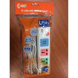 Ổ cắm điện tích hợp cổng usb comet ces5303