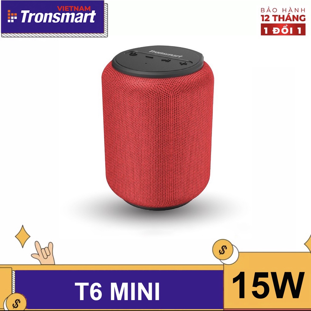 Loa Tronsmart Element T6 MINI | Loa Bluetooth 5.0 ngoài trời chống thấm nước IPX6 Công suất 15W - BẢO HÀNH 12 THÁNG