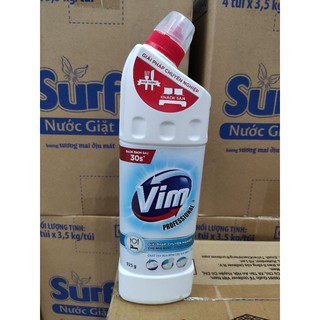 Gel tẩy rửa bồn cầu và nhà tắm vim trắng sáng hương chanh sả chai 925g