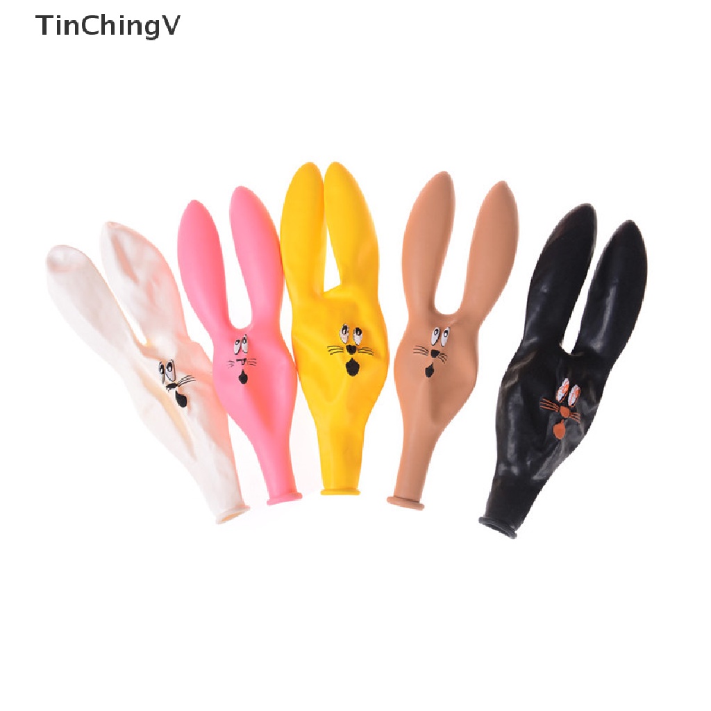 Set 10 Bong Bóng Cao Su Hình Tai Thỏ Dễ Thương Trang Trí Tiệc Sinh Nhật Cho Bé