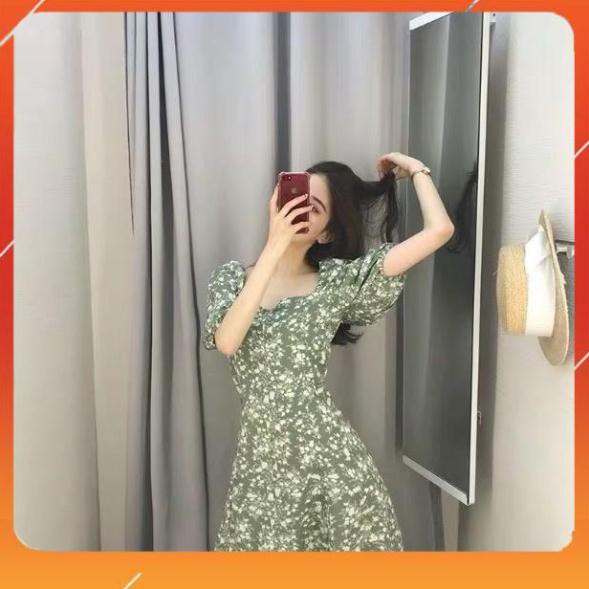 Đầm Chữ A Xanh Hoa Nhí Hở Lưng Siêu Hot Hit | BigBuy360 - bigbuy360.vn