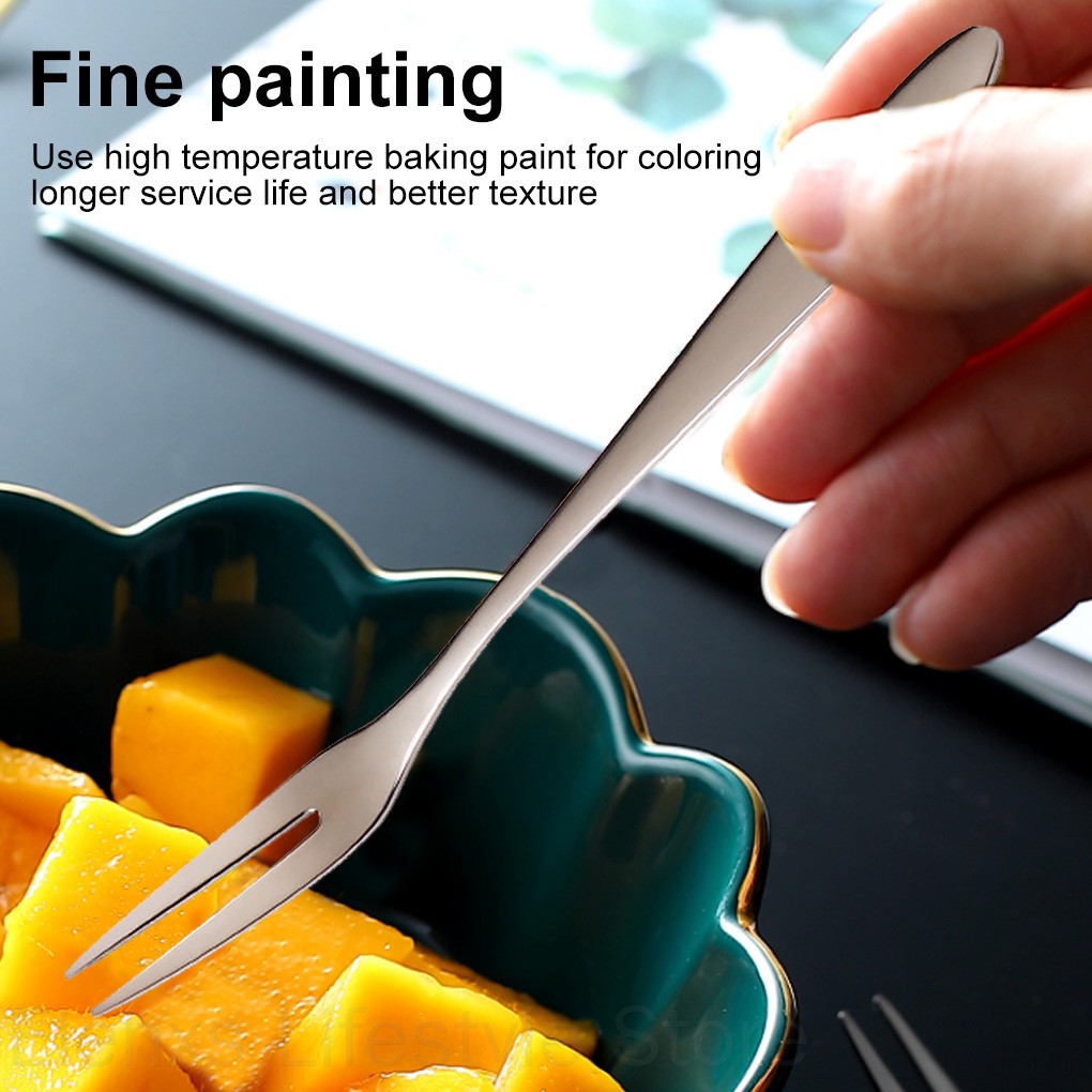 Nĩa ăn bánh/trái cây bằng thép không gỉ