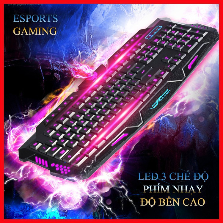 Bàn phím máy tính XR90 cao cấp LED 3 chế độ, phím nhạy siêu bền, thiết kế hiện đại BH 6 tháng