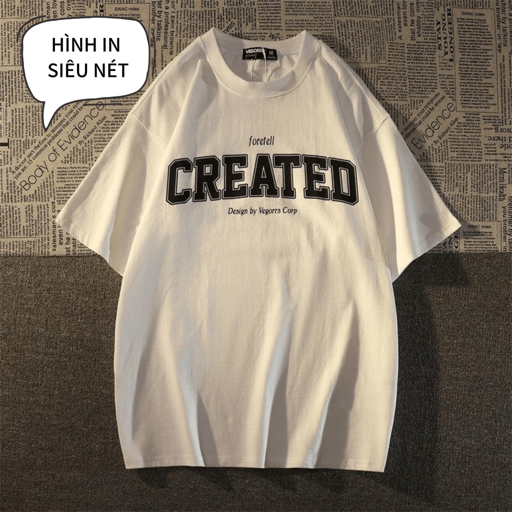 Áo Thun Xumin Form Rộng Chất Cotton In Hình CREATED