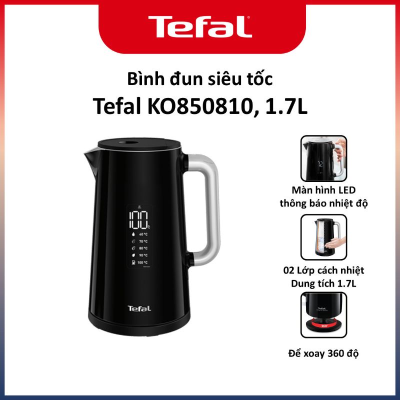 Bình đun siêu tốc Tefal Smart & Light KO850810, 1.7L