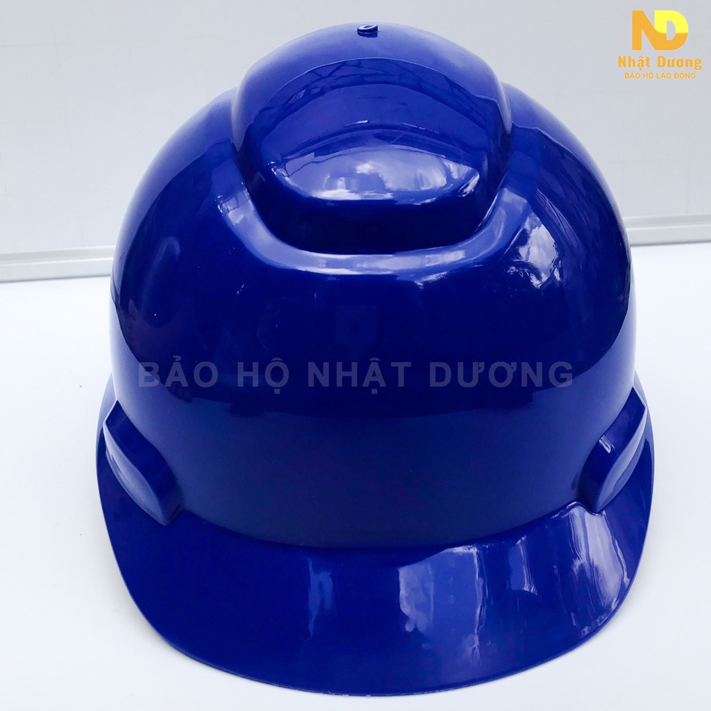 Mũ bảo hộ lao động khóa vặn màu xanh dương có lót xốp N08, Nón bảo hộ lao động Nhật Dương cho công nhân