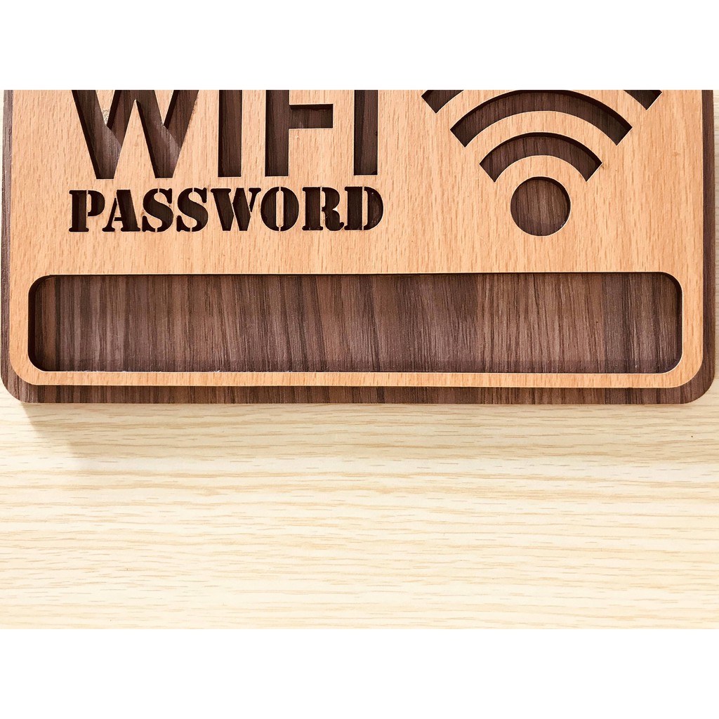 Bảng Treo Ghi Password Wifi Bằng Gỗ Cao Cấp Tặng Kèm Móc Dán Tường Bằng Gỗ