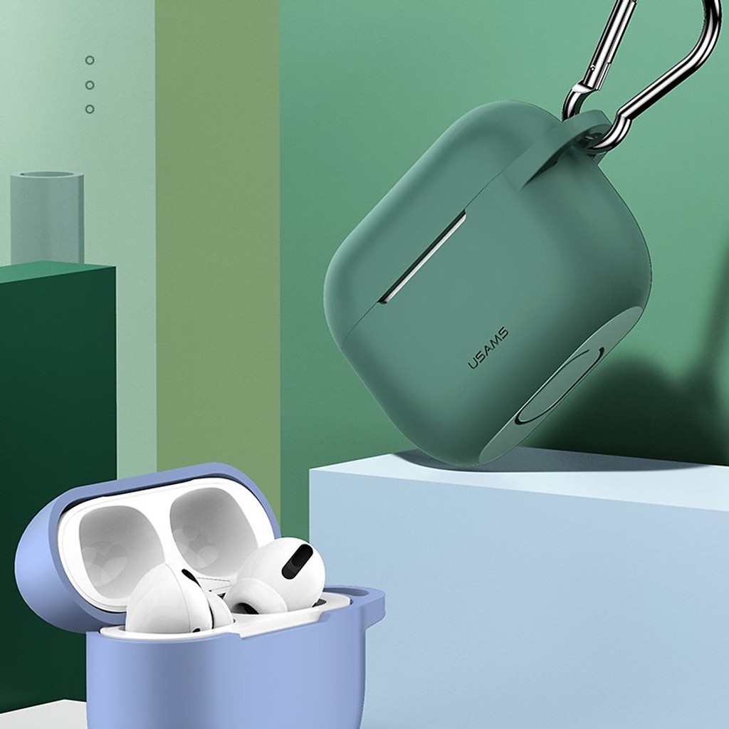 Airpods Pro Case Ốp Bảo Vệ Silicon Cho Airpods Pro Hiệu Usams kèm móc treo