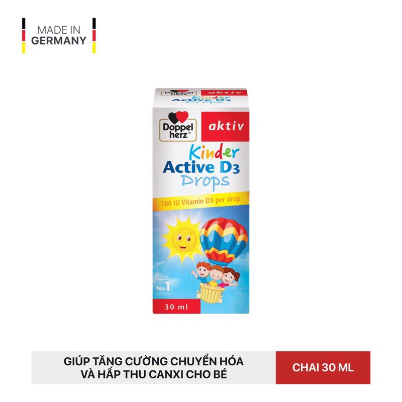 Siro bổ sung Vitamin D3, tăng đề kháng cho trẻ Kinder Active D3 Drop - Doppelherz doppel herz