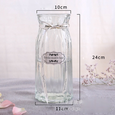 Lọ hoa thủy tinh có nơ xinh xắn - RỘNG 10CM CAO 24CM - nhiều màu, có ảnh thật