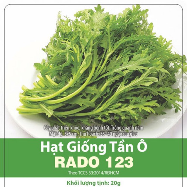 Hạt Giống Tần Ô 123 (Cải Cúc - 20gr)