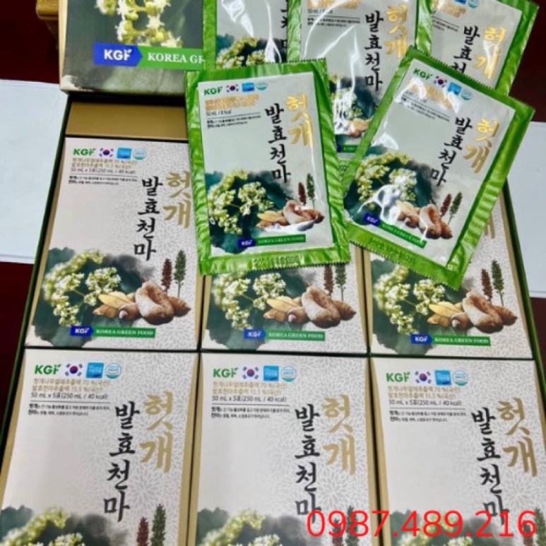 Nước Bổ Gan Thiên Ma Lên Men KGF Hàn Quốc, Hộp Vuông 30 Gói * 50ml, Giúp Thải Độc, Làm Mát Gan [ Hàng Mới