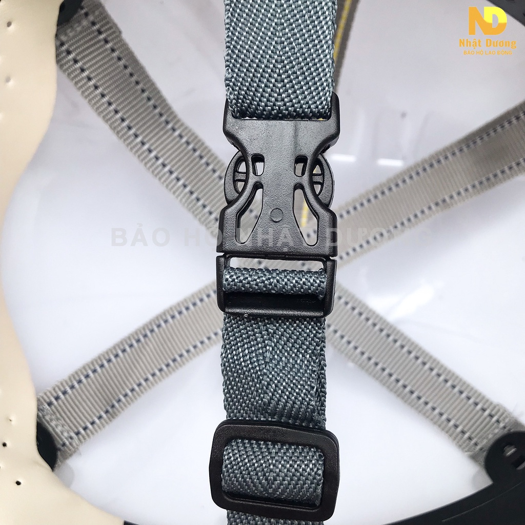 Mũ bảo hộ lao động có lỗ thoát khí HPN09 khóa vặn màu trắng vàng đỏ xanh, Nón bảo hộ lao động Nhật Dương