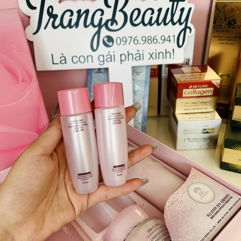 Bộ Dưỡng 3W CLINIC Hoa Hồng 5in1 Hàn Quốc Chính Hãng