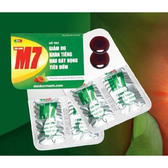 Viên ngậm ho M7 - hỗ trợ giảm ho khan tiếng, đau rát họng - tiêu đờm