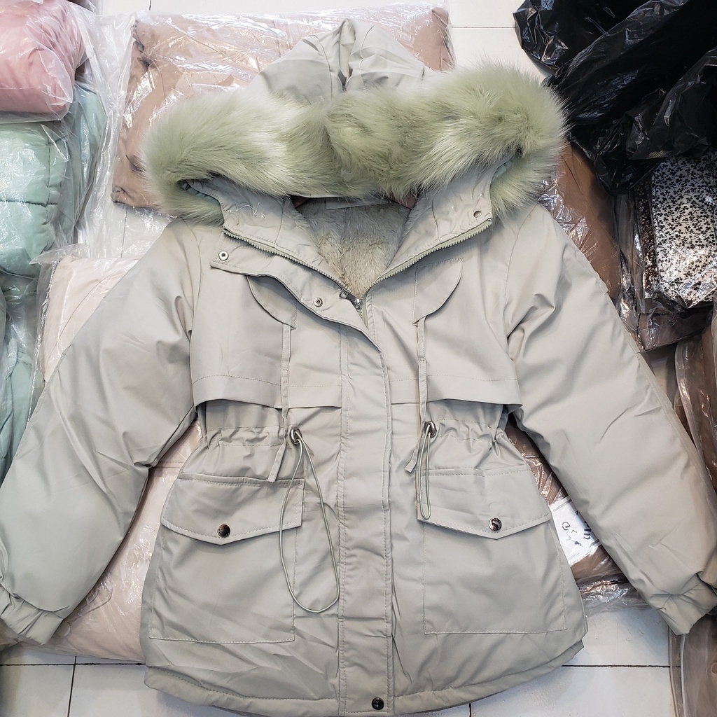 Áo Khoác Nữ Lót Lông Phong Cách Hàn Quốc, Áo Parka Nữ AnyShang Trẻ Trung Và Thời Thượng ANS2108