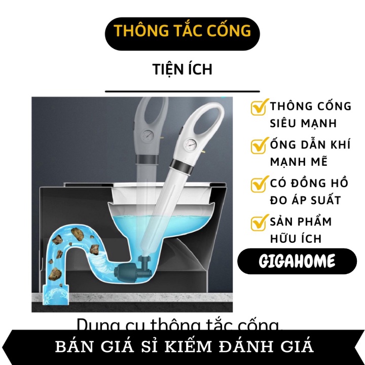 Dụng Cụ Thông Bồn Cầu GIGAHOME Súng Thông Tắc Bồn Cầu, Bồn Rửa Chén Áp Lực Siêu Mạnh 9076