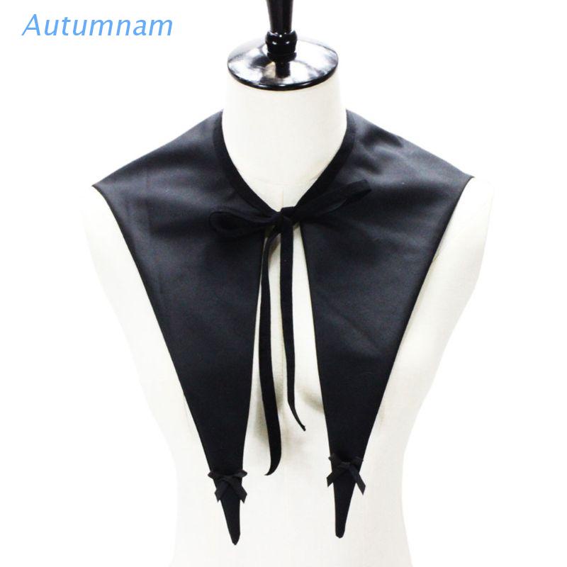 Cổ áo sơ mi giả thắt nơ màu đen phong cách gothic cổ điển dành cho nữ