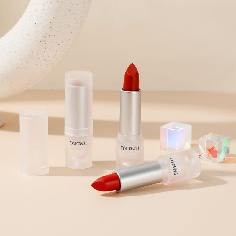 [Hàng mới về] Son môi DAIMANPU 9 màu tùy chọn thiết kế vỏ hình viên đá trong suốt độc đáo
