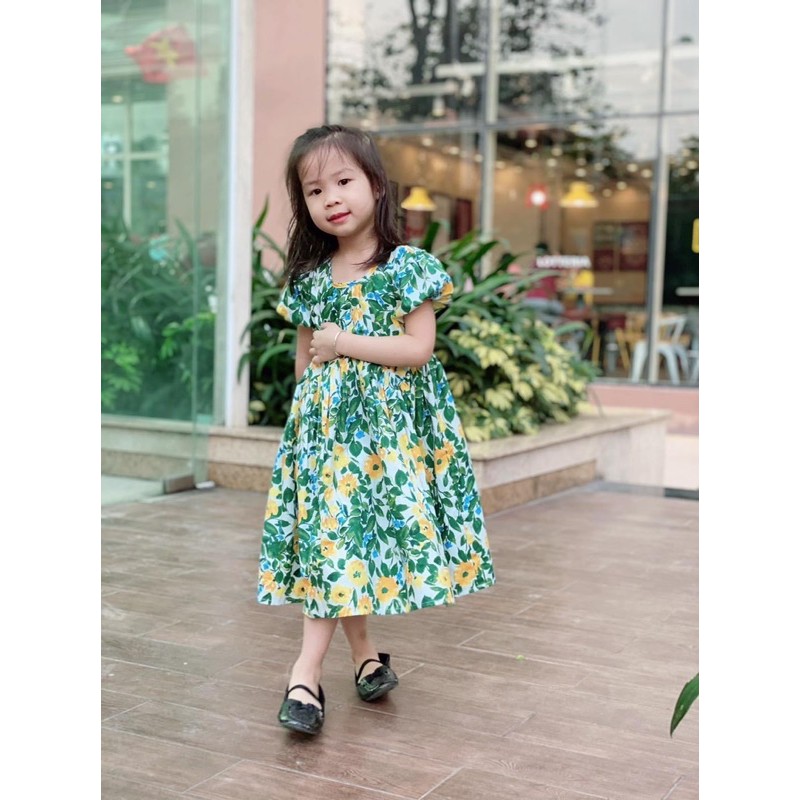 vải thô cotton 100% hoa vàng lá xanh zara
