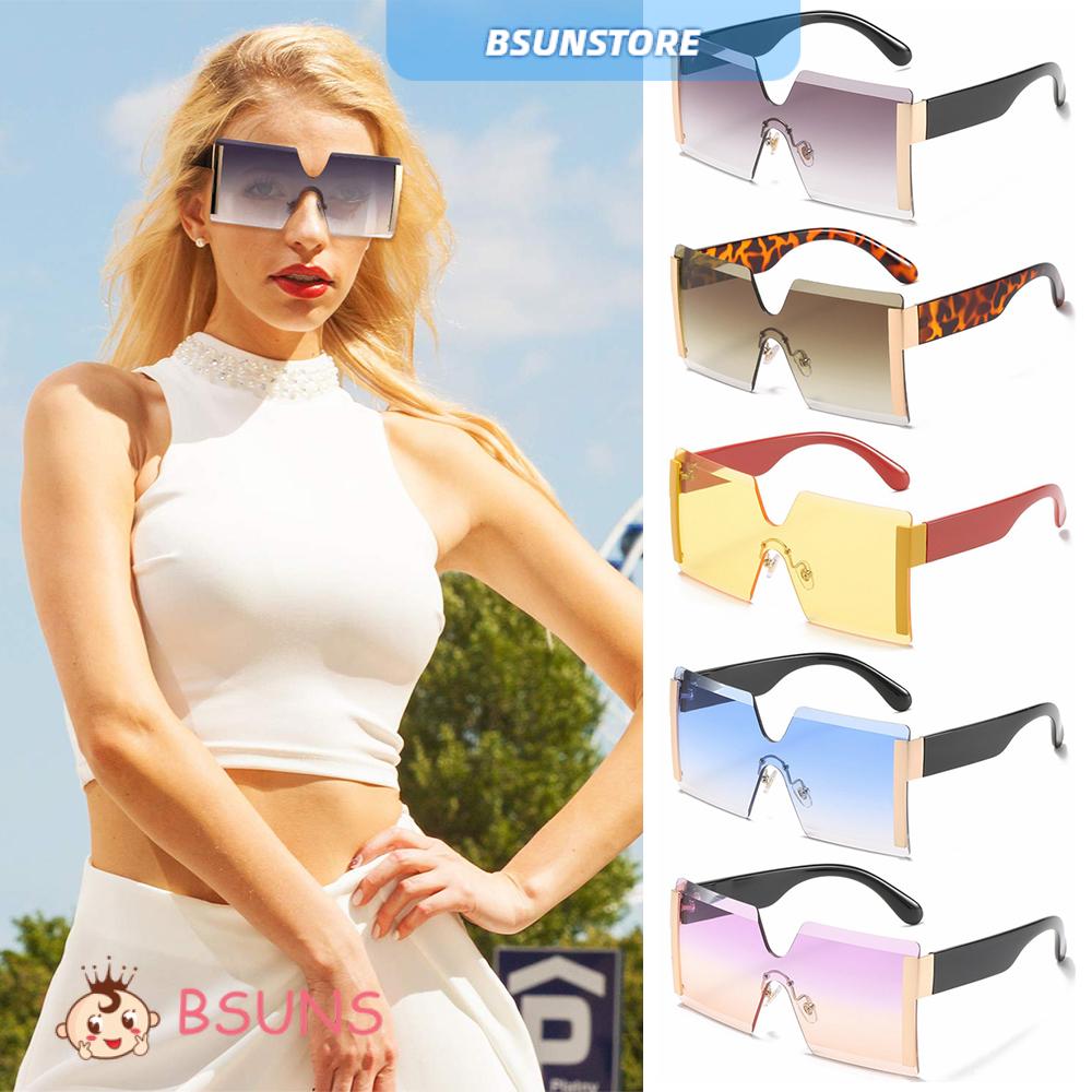 Kính Mát Gọng Vuông Oversize Chống Tia Uv400 Thời Trang Dành Cho Nữ