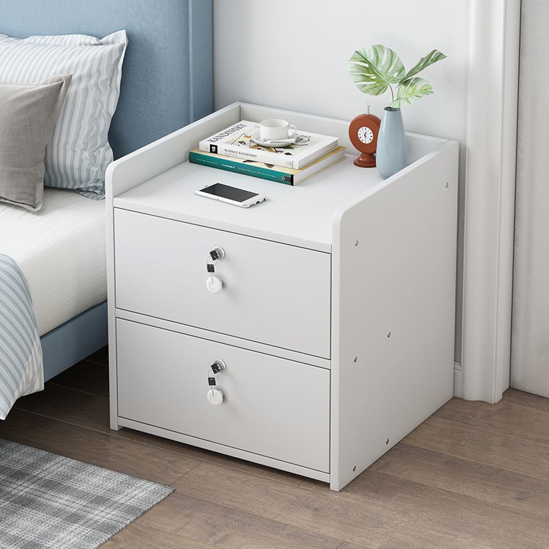 Tủ đầu giường có ngăn khóa lưu trữ đơn giản và hiện đại phòng ngủ tiết kiệm