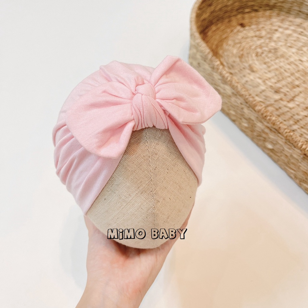 [Mã SKAMSALE8 giảm 10% đơn 200K] Mũ turban bé gái - hồng baby (4-8kg)