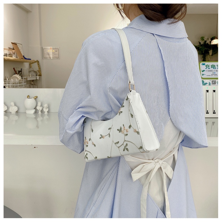 Túi xách nữ kẹp nách dáng thuyền họa tiết thêu hoa phong cách Hàn Quốc hàng Quảng Châu 1999store_official