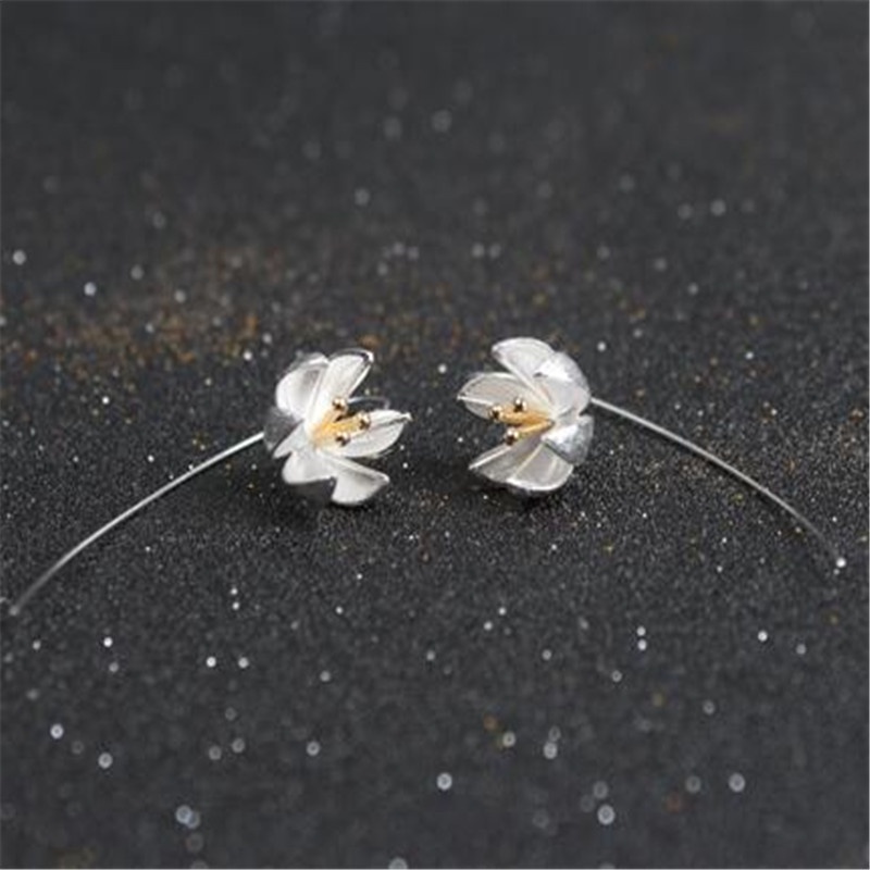 Bông Tai Mạ BạC 925 HìNh Hoa Sen E047