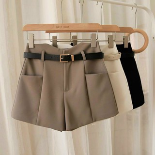 Quần đùi nữ cạp V Kèm Đai, Quần Short Nữ Cạp Cao