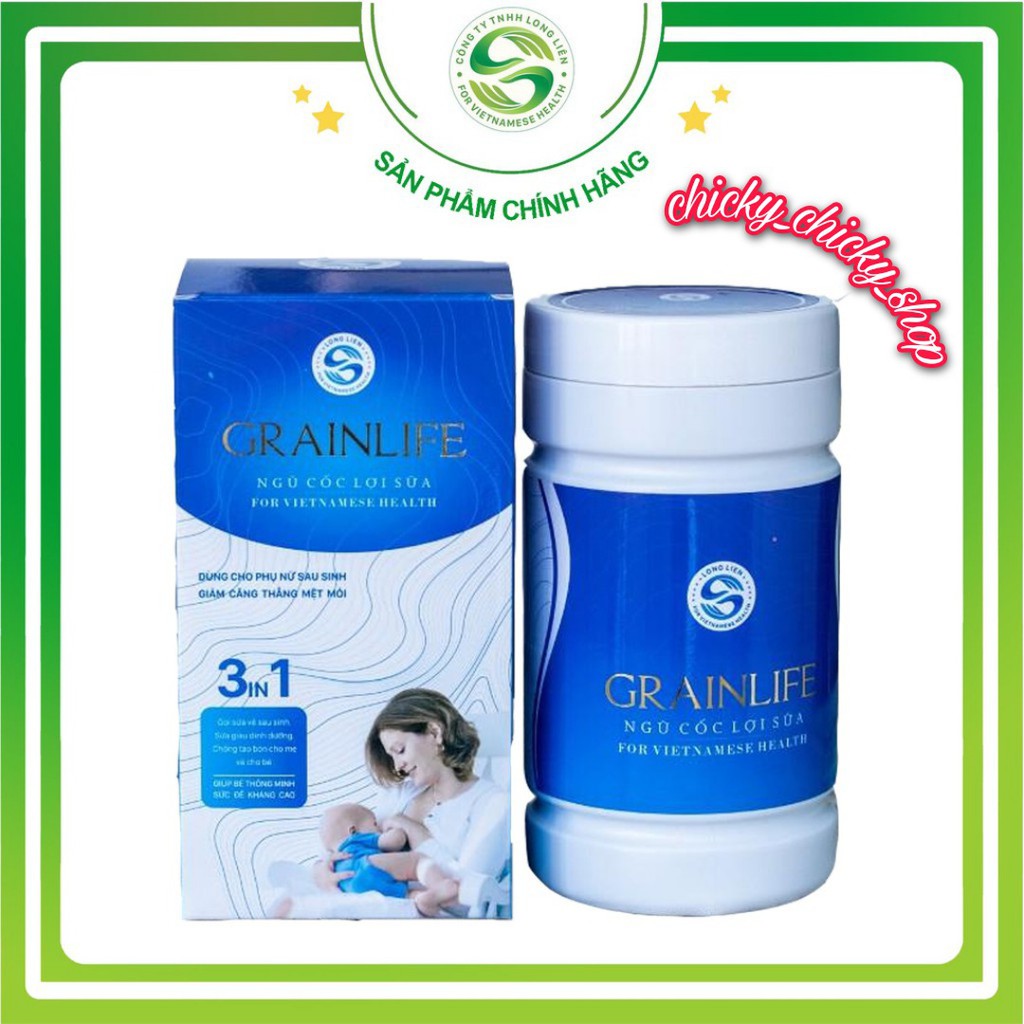 Ngũ Cốc Lợi Sữa Grainlife 500g. Ngũ cốc Long Liên 100% Hữu Cơ. Sữa Về Nhiều – Giàu Dinh Dưỡng – Bé Tăng Cân Đều Đặn