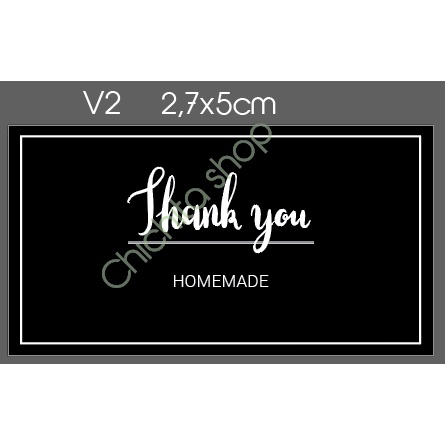 TEM Tem giấy chữ 'Thank you' 5x2.7cm(1set=48c), 5x5cm(set=24c), 8x10cm(set=6c) hàng có sẵn