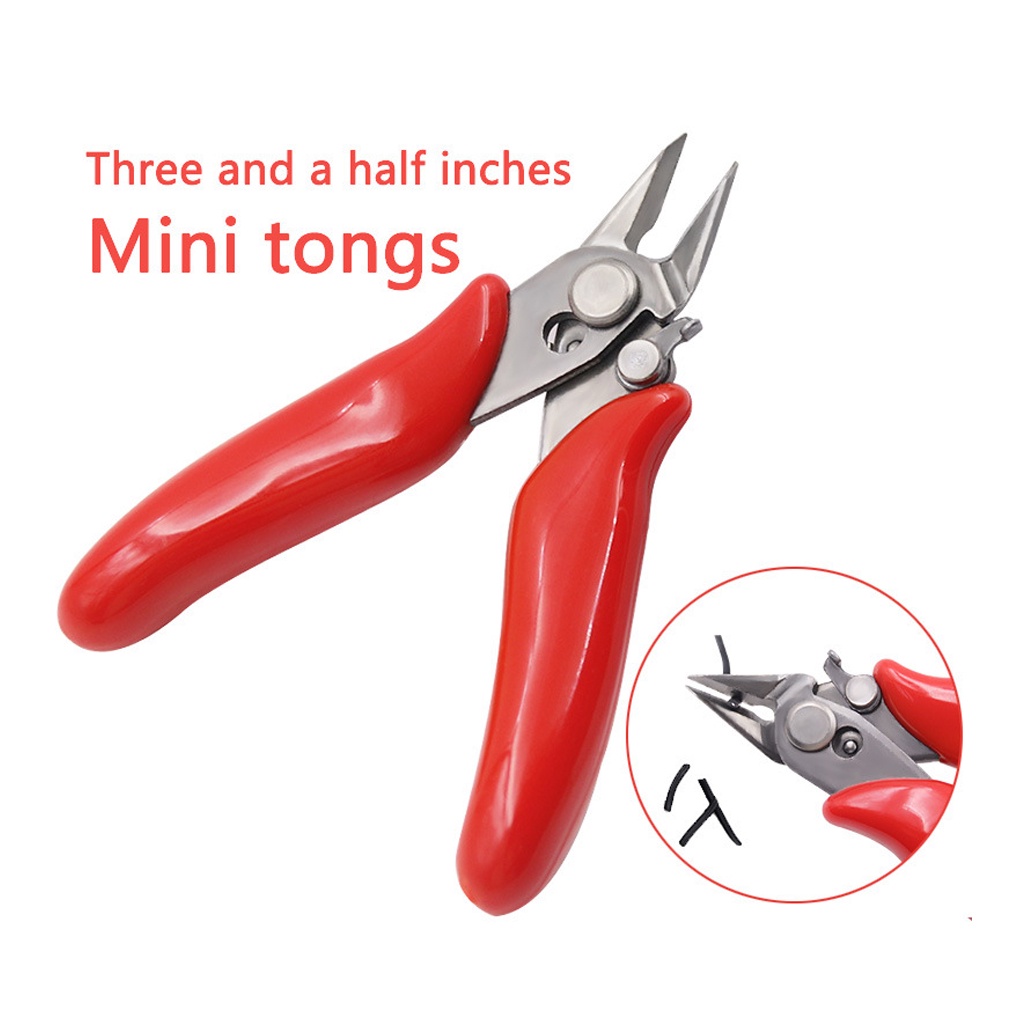 Kìm cắt chéo đầu nhỏ tải lò xo có tay cầm bằng nhựa nhỏ gọn tự làm đồ thủ công