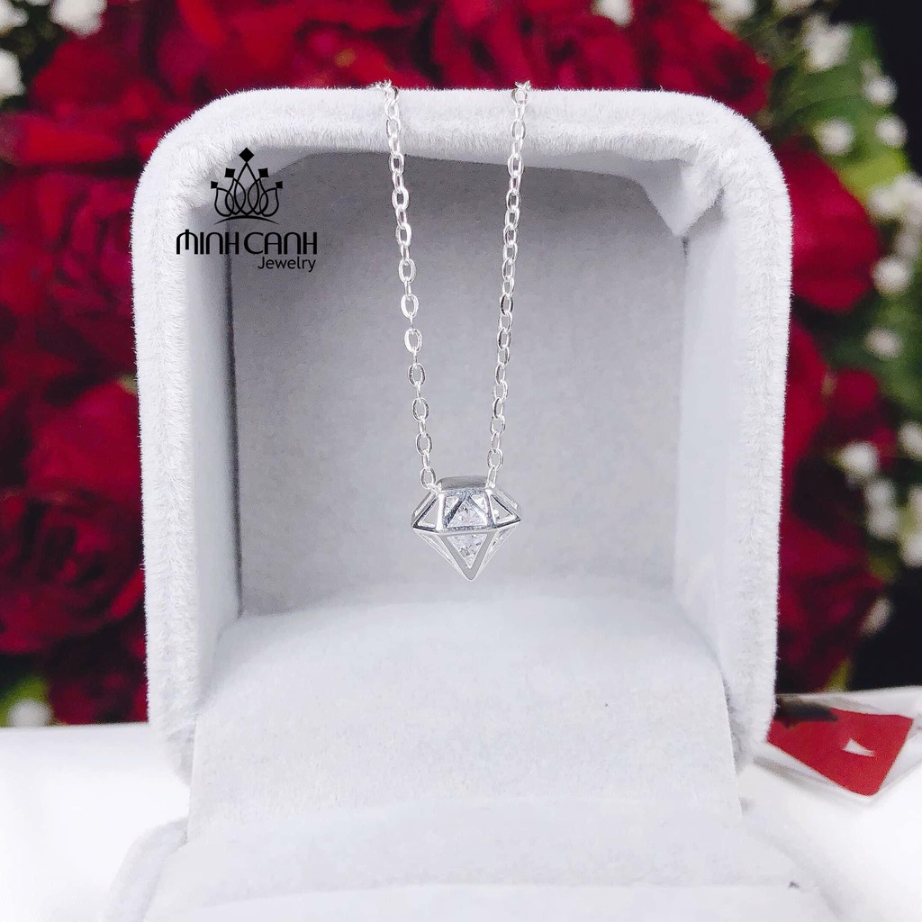 Dây Chuyền Bạc Ta Mặt Hình Kim Cương Mini - Minh Canh Jewelry