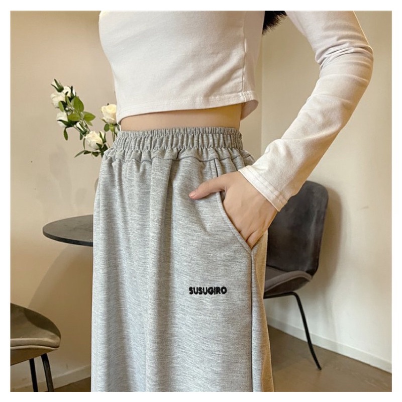 Quần jogger nữ dài ,quần ống rộng cạp chun bo gấu chất thun siêu dày đẹp in chữ