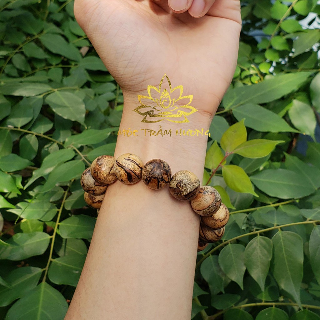 Vòng Tay Trầm Hương MTH JEWELRY Trầm Tốc Bông Size 18mm Trầm Tốc Việt Tự Nhiên | Mộc Trầm Hương