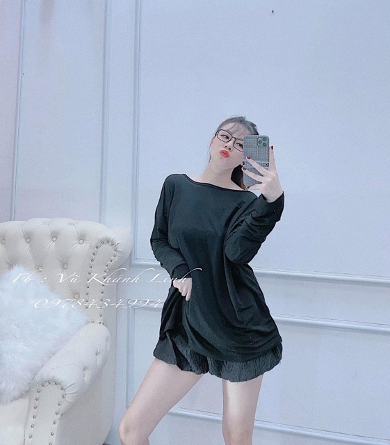 Áo pull giấy dáng thụng kiểu ngọc đan lưng sexy (mỏng)