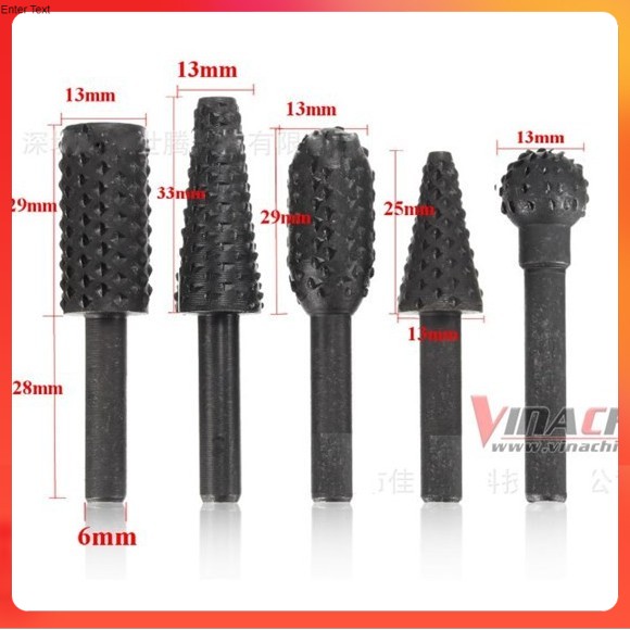 BỘ 5 MŨI CHÀ GỖ CỐT 6.35MM HÀNG CAO CẤP