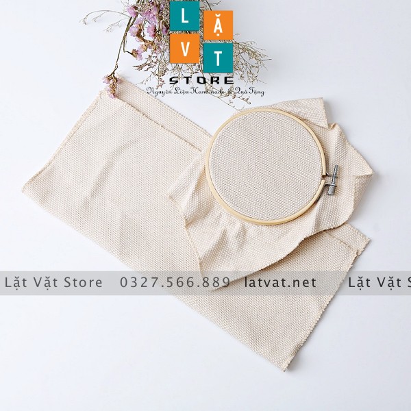 Vải Thêu Poke Nga, Monk's Cloth, Aida chuyên dùng để thêu len xù, len nổi, punch needle - Vải Canvas bán theo mét