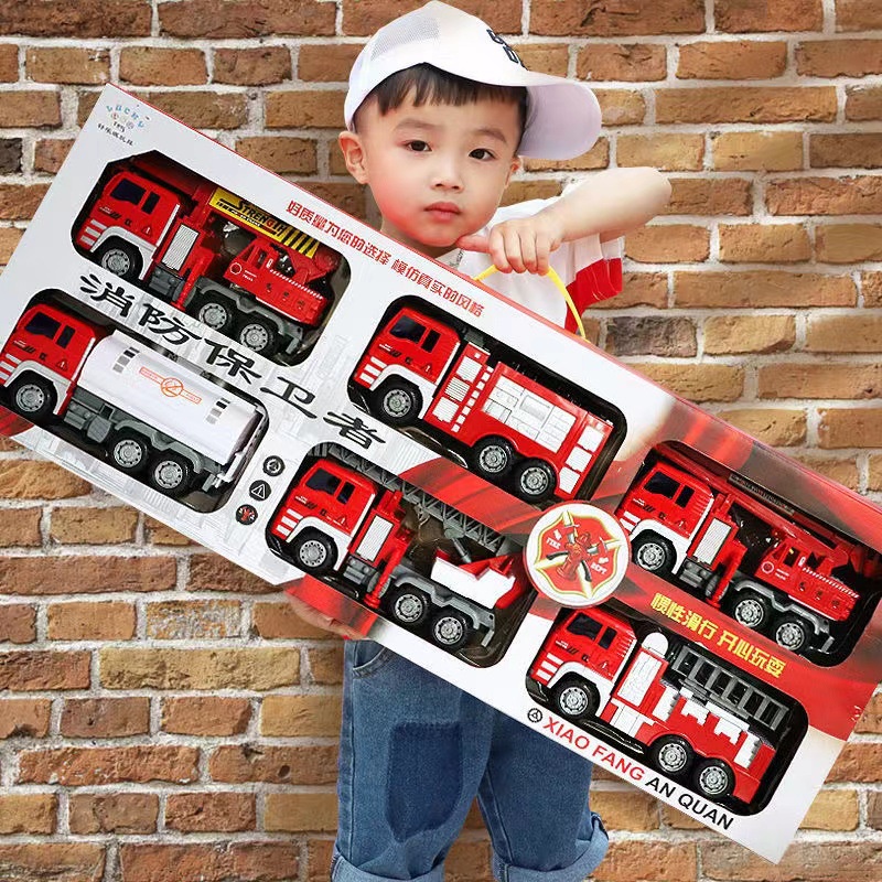 Xe ô tô đồ chơi - bộ 6 xe cứu hỏa cỡ lớn cho bé