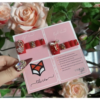 [Nails Box] Móng úp giả thiết kế móng chân đỏ nhám