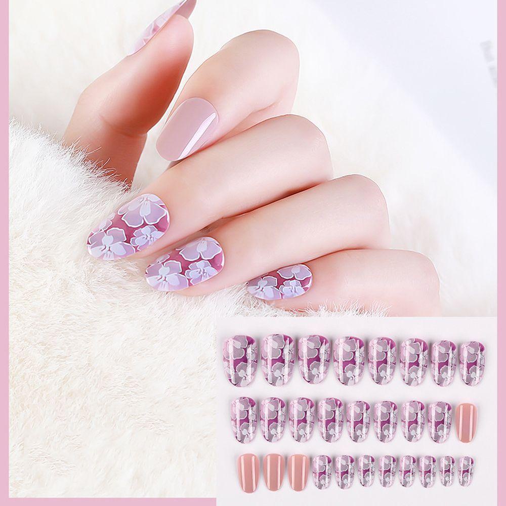 BEAUTY Bộ 28 Móng Tay Giả Trang Trí Nghệ Thuật Ốp