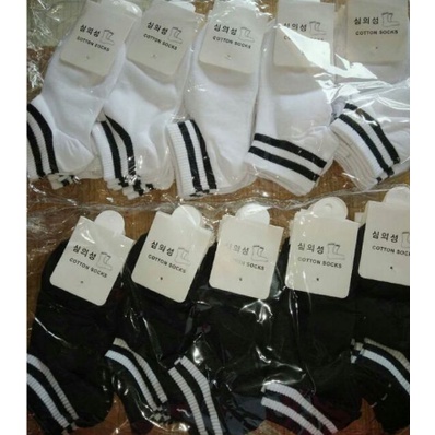 Tất nữ cổ ngắn thể thao kẻ sọc thời trang cao cấp UNISEX cute hàn quốc TATNU01